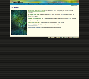 screenshot of projects page